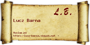 Lucz Barna névjegykártya
