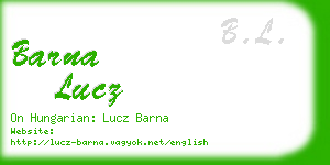 barna lucz business card